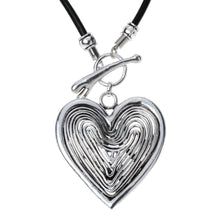 Heart necklace black leather women biker jewelry gifts for her wife mom ant