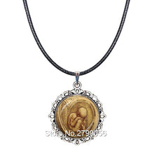 Leonardo Da Vinci Drawing Fetus Choker Necklace Artist Doctor Pendant Midwi