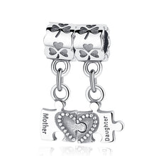 NEW Authentic 925 Sterling Silver Bead Love Heart Mom Home Family Forever C