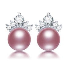 HENGSHENG 8 9mm Cultured Freshwater Pearl Earrings, Fine Jewelry Stud Earri