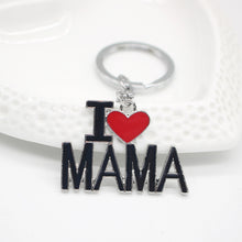 2017 Trendy Creative I Love PAPA MAMA DAD MOM Keychain Heart Family Red Lov