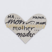Stainless steel Enamel 7 Color MAMA MoM Mother Mum Letter heart plate for 3