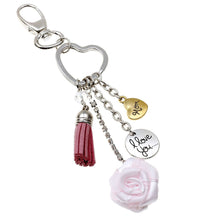 Wholesale Tassel Love Heart Keychain Mom Charm Keychain Rose Pendant Keycha