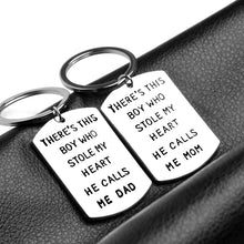 There's this boy who Stole My Heart Keychain Family Series Necklace set dad