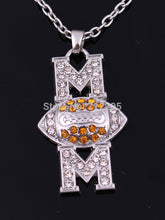 Mother's Day Gift  10pcs zinc alloy American football Mom Pave clear Crysta