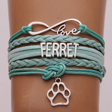 Infinity Love Ferret Bracelets animal paw charm Ferret Mom Bracelet & Bangl