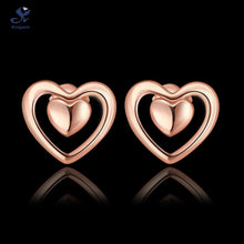 couples jewelry heart love design studs earring kids jacklets cz Pure Gold