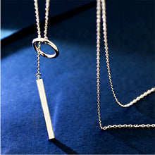 925 sterling silver strip necklace for women chain long jewelry simple circ