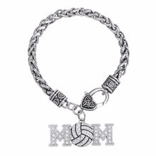 Skyrim I Love Volleyball Volleyball MOM charm bracelet rhodium plated with