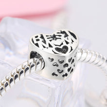 WYBEADS 925 Sterling Silver Hearts Best Mom Charms European Bead Fit Snake