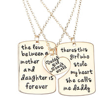 FUNIQUE Rose Gold Split Heart Letter "Daughter Mom Daddy Sisters Necklaces