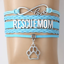 Infinity Love Rescue Mom Bracelets Paw Charm Bracelet  Animal Dog / Cat Pet