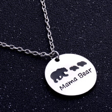 Cute MAMA Bear Family Love Mother's Children Gifts Pendant Necklace Chain C