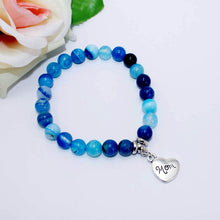 2016 Fashion silver plated heart mom beads bracelet elastic rope chain char