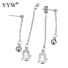 YYW Women Lover Mom Gifts Long Chain Stainless Steel Split Heart Drop Dangl
