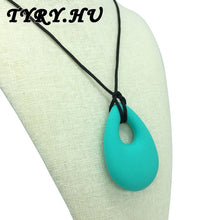 Silicone Teardrop Pendant Charms Food Grade Soft Teething Toy Teether Neckl