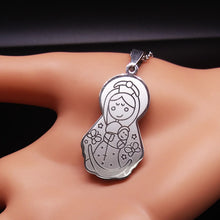 Mama Pendants Necklaces Choker Mom with kids Jewelry Stainless Steel Neckla