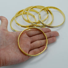 Anniyo One Piece,Diameter 6.1cm,Can Open,Two Tone Bangle Women Jewelry Arab