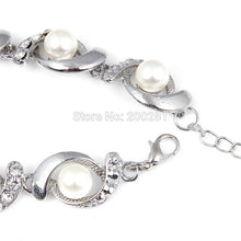 Elegant Simulated Pearl Bracelets For Women Crystal Silver Chain Bracelet &