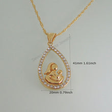 Min Order 10$/VIVID   YELLOW GOLD OVERLAY 18" NECKLACE & BLESSED VIRGIN MAR