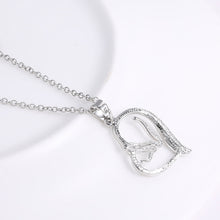 2017 New Crystal Horse Head Heart Pendant Necklaces For Women Silver Choker
