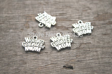 30pcs Worl'd Greatest Mom Charms, Antique Tibetan silver Mother charm penda
