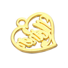 Skyrim 20Pcs Carved Word Mother Heart Charm Pendant  DIY Necklace Jewelry M