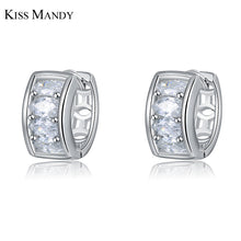 KISS MANDY Silver Color Hollow With Austrian Cubic Zircon Women Earrings Mo
