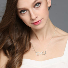3 Names Silver Heart Infinity Necklace Infinity Nameplate Personalized Fami