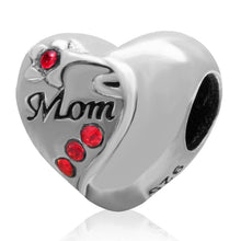 European 925 Sterling Silver Mom Heart Beads DIY Jewelry Making For Woman P