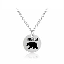 Sweet Family Mama Bear/Baby Bear Necklace Black Enamel Charm For Mom Gift f