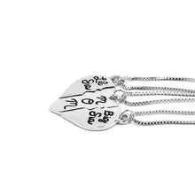 Mother Daughters Necklaces 3pcs/set "Little Sis MOM Big Sis" Love Heart Pen