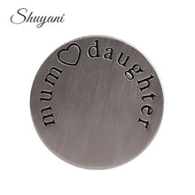 22mm Mom Love Danghter Letter Stainless Steel Floating Plate Window Plates