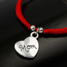 New design bracelets armband mannen Handmade Red Rope Braided Silver Love H