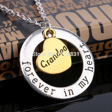 XIAOJINGLING  Round Circle Forever In My Heart Pendant Necklace Gold Heart