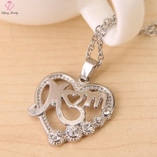 Lefeng Luxury Mother 's Day Gift MOM Love Hollow Necklace Pave Crystal For