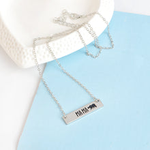 MA MA Bear Bar Tag Pendant Necklaces Gold Silver Charm collar Mommy and Me