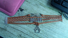 drop shipping Pink Letaher Custom Word YORKIE MOM With Paw Charm Bracelet I