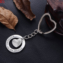 Family Gift Mom Sister Grandma Aunt Love Forever Heart Pendant Keychain Key