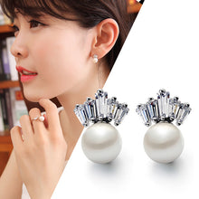 Fashion Pearl Earring 2017 New Austria Crystal CZ Crystal Hot Sale Stud Ear