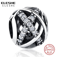 ELESHE Real 925 Sterling Silver Crystal Heart,Clover,MOM Charm Fit Original