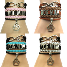 Drop Shipping Infinity Love Dog Mom Bracelet  Leather Braided Strap Friends