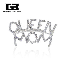 "QUEEN MOM" Brooch Pin in Clear Rhinestones for Mother's Gift-in Brooches f