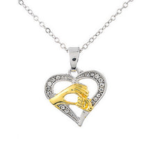 1PC Mother's Day Gift Long Necklace Mom & Child Hand In Hand Pendant Rhines