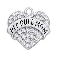 Dropshipping Aliexpress New Fashion Rhinestone Hearts Mom Dog Pitbull Charm