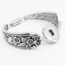7 Style   flower feathers Retro snap button bracelet for women MOM  (fit 18