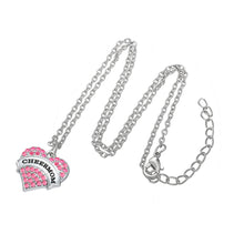 my shape Elegant Heart Rhinestone Paved Cheer Mom Pendant Necklace Christma