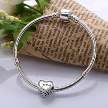 Slovecabin Valentine's Day Gift Real 100% 925 Sterling Silver Mom Heart Bea