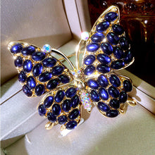 Aitunan Opal Blue Stone Butterfly Brooch Pins Insect Romantic Fashion Women