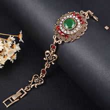 Joyme Brand Cuff Bracelets Tribal Alibaba Oval Big Alloy Gold Color Rhinest